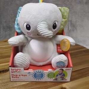 Bright Starts Hug-a-Bye Baby Elephant Stuffed Animal Musical‎ Light Up Soft Toy